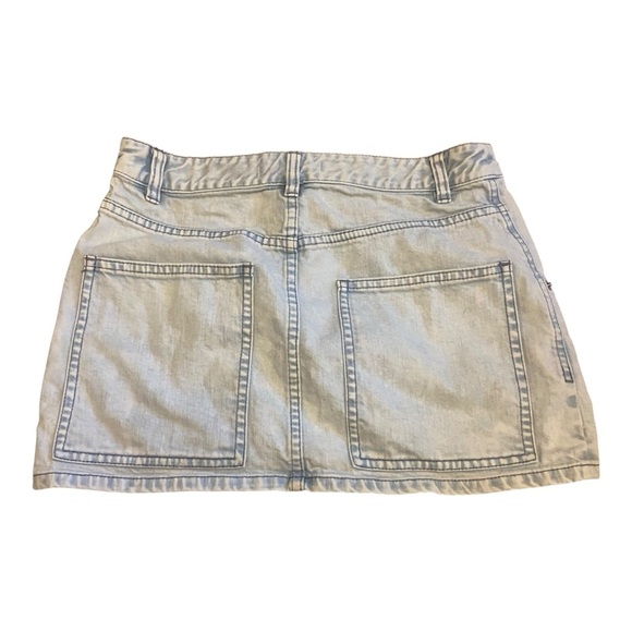 Tibi Denim Jean Mini Skirt Sz 25 Light Rinse - Picture 2 of 5